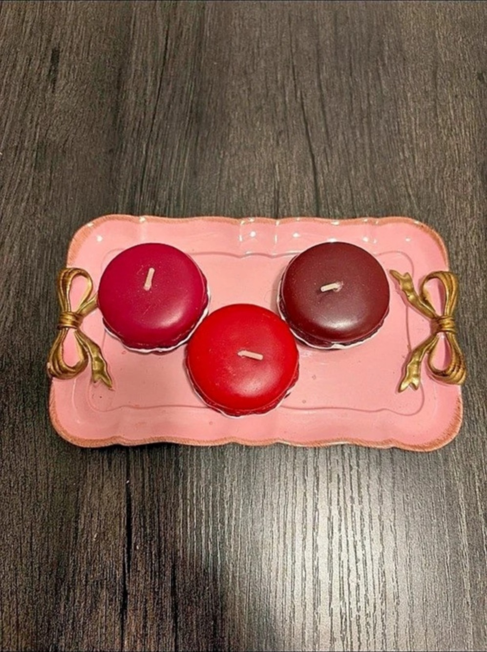 Pink Serving Tray with Bow Handles